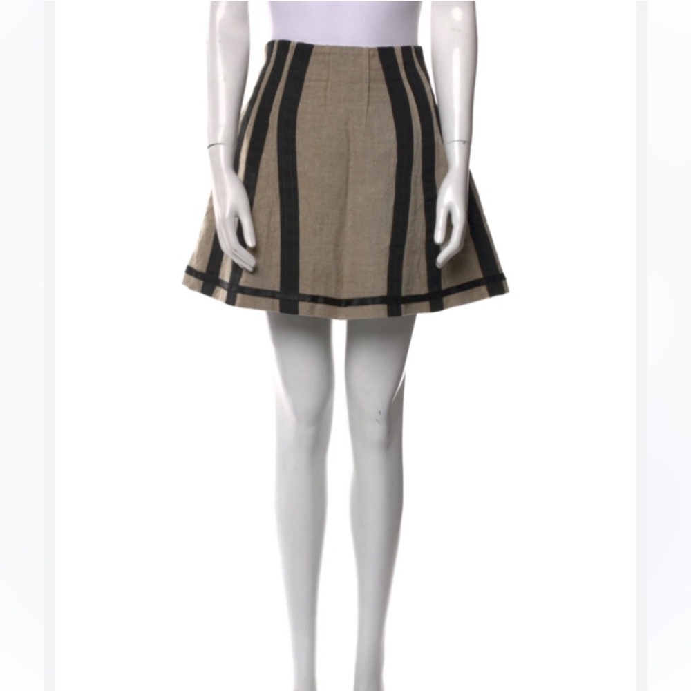 Dolce & Gabbana Beige and Black A-Line Mini Skirt